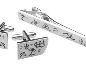 mandzsetta gomb és nyakkendőtű szett